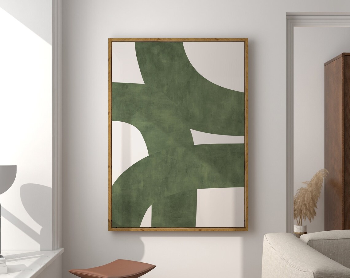 Midcentury Organic Lines Abstract Wall Print