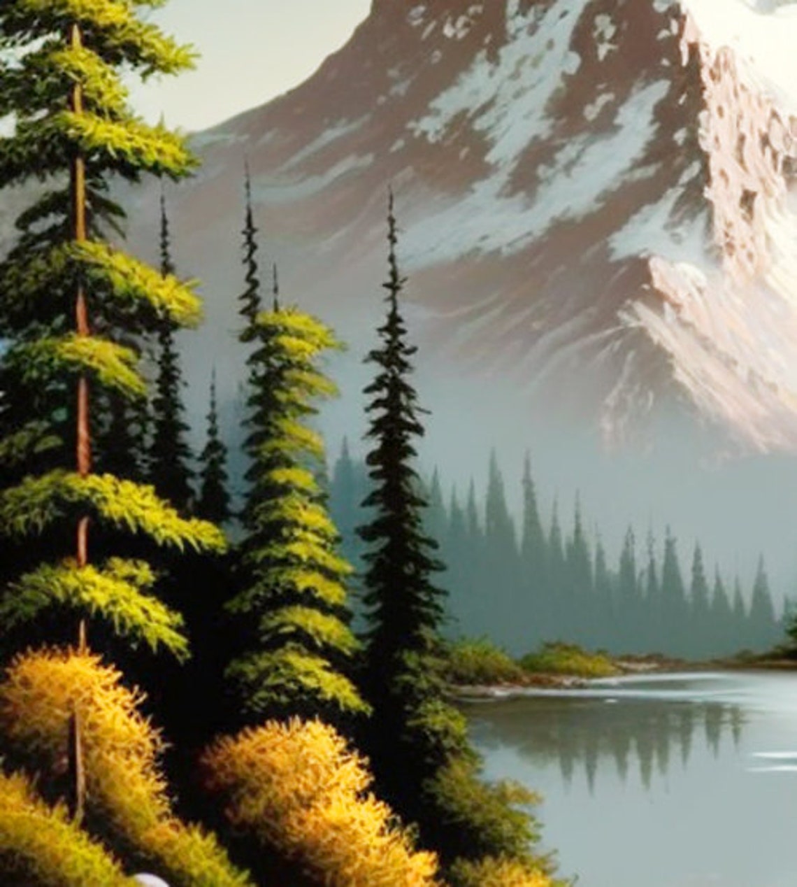 Alpine Mountain Lake Mirror Reflection with Pine Trees Poster - Image 5