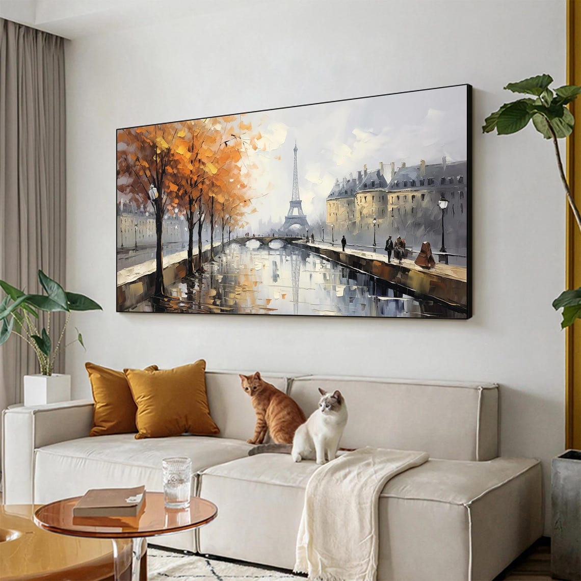 Paris Eiffel Tower Autumn River Scene with Golden Trees Poster - Image 6