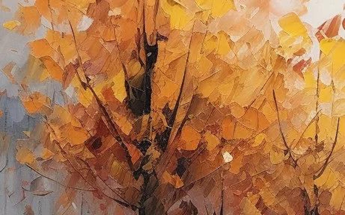 Paris Eiffel Tower Seine Autumn Trees Gray Street Art Painting Poster - Image 5