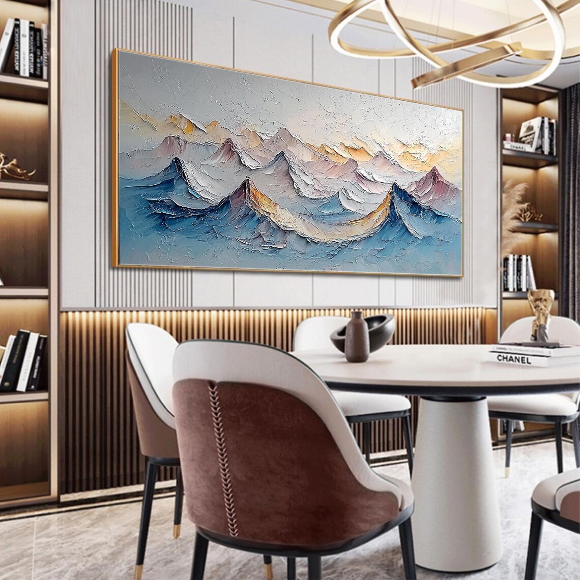 Abstract 3D Mountain Oil Painting, Minimalist Art Print - Image 3