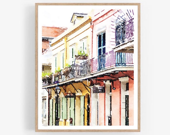 French Quarter New Orleans Watercolor Art Print
