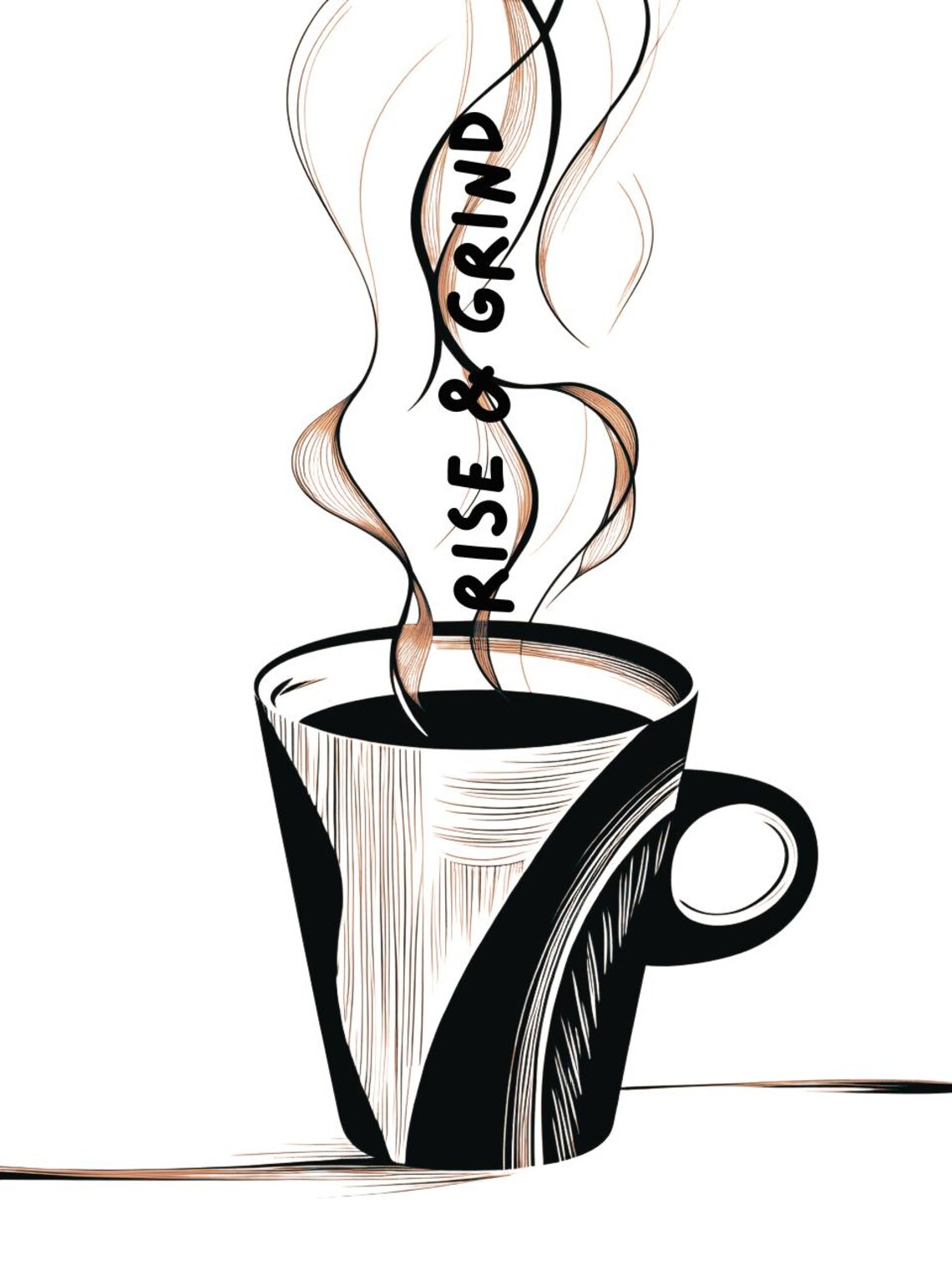 Rise Grind Coffee Kitchen Decor Art Print - Image 2
