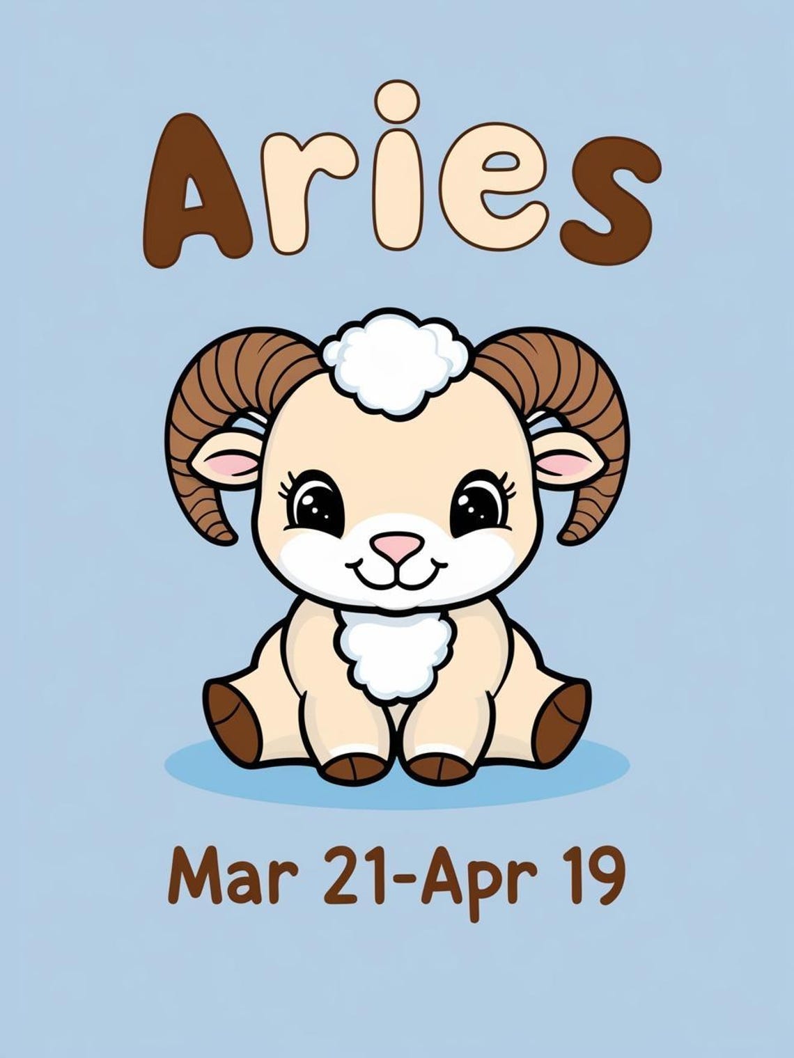 Aries Zodiac Nursery Print Cute Ram Baby Room Star Sign Decor - Image 3