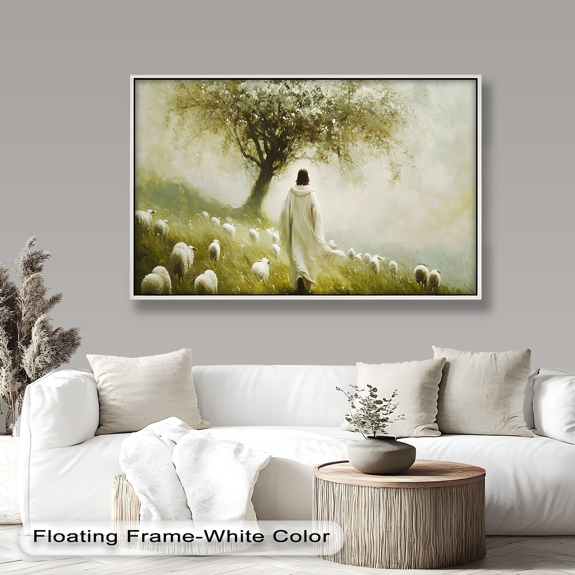 Jesus Shepherd Oil Painting, Christian Wall Art - Image 2