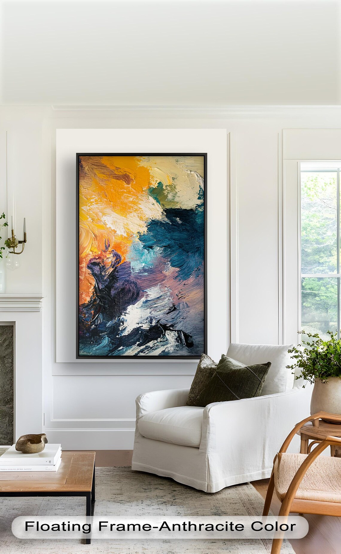 Bold Abstract Brushstroke Painting, Modern Decor - Image 4
