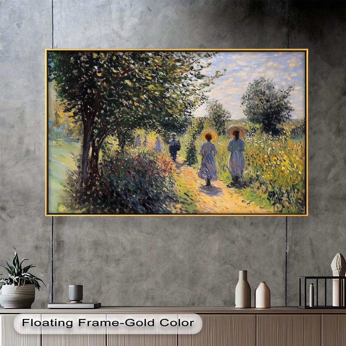 Sunlit Garden Walk, Impressionist Scene With Women - Image 5