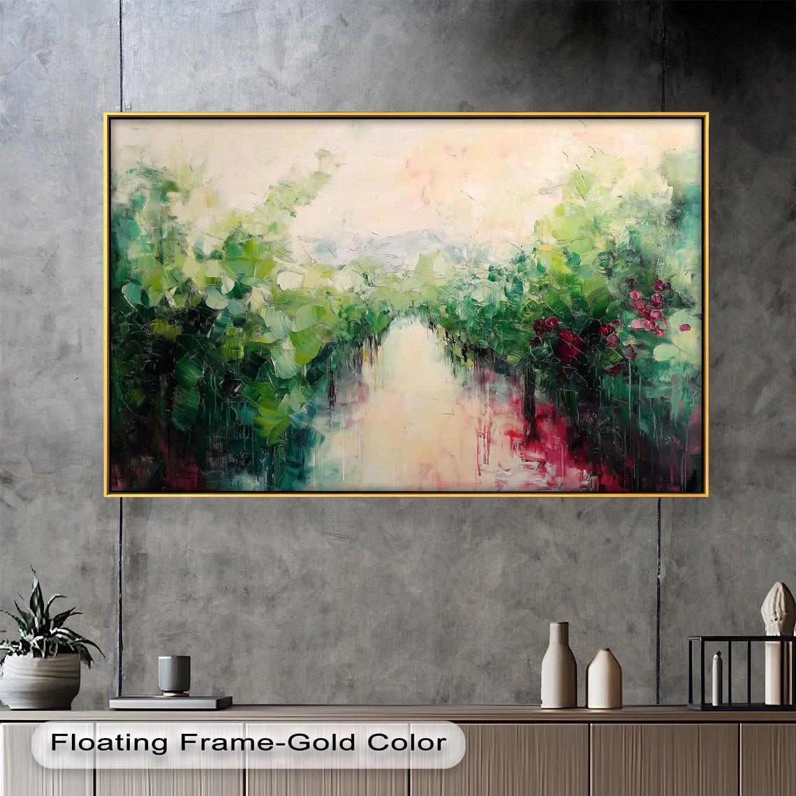 Vineyard Landscape, Impressionist Rustic Nature Decor - Image 4