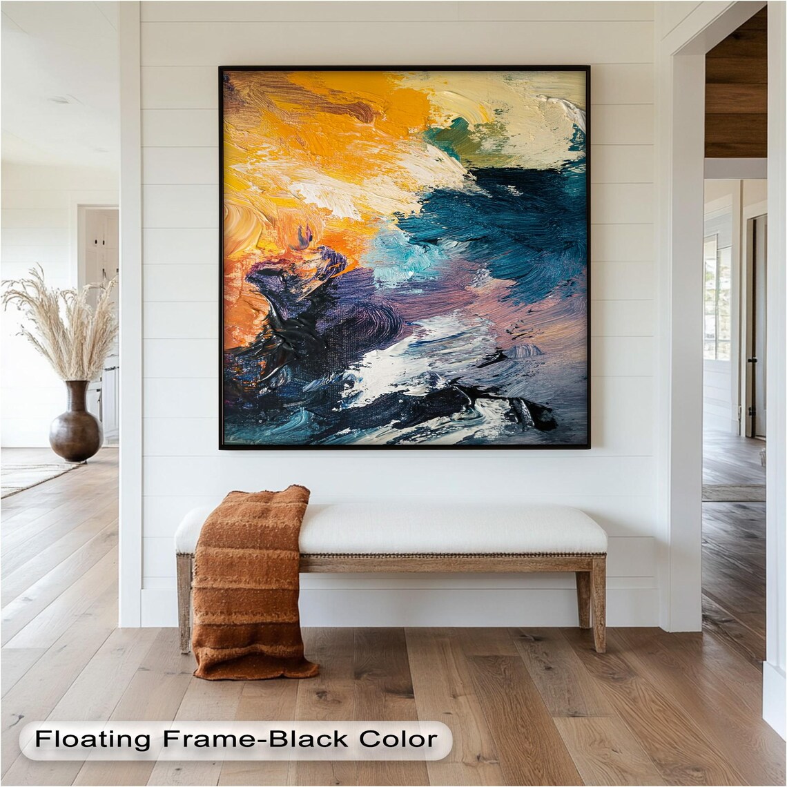 Bold Abstract Brushstroke Painting, Modern Decor - Image 2