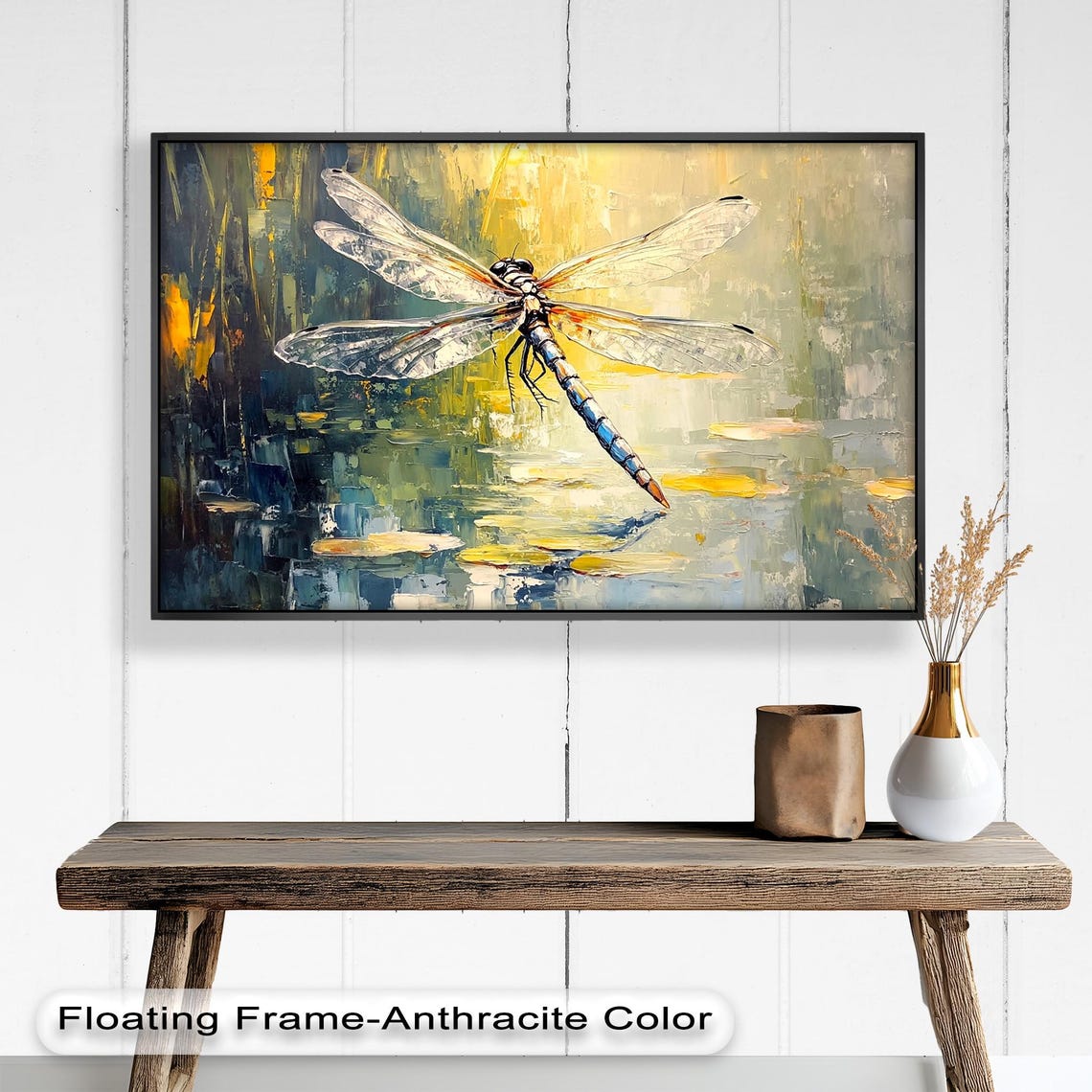 Dragonfly Textured Insect Nature Print, Modern Decor - Image 3