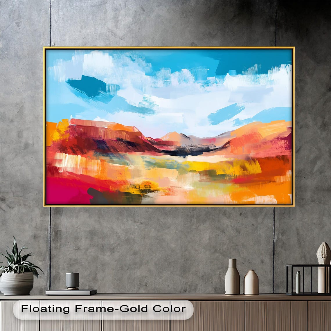 Colorful Abstract Desert Art Print, Canyon Landscape - Image 4