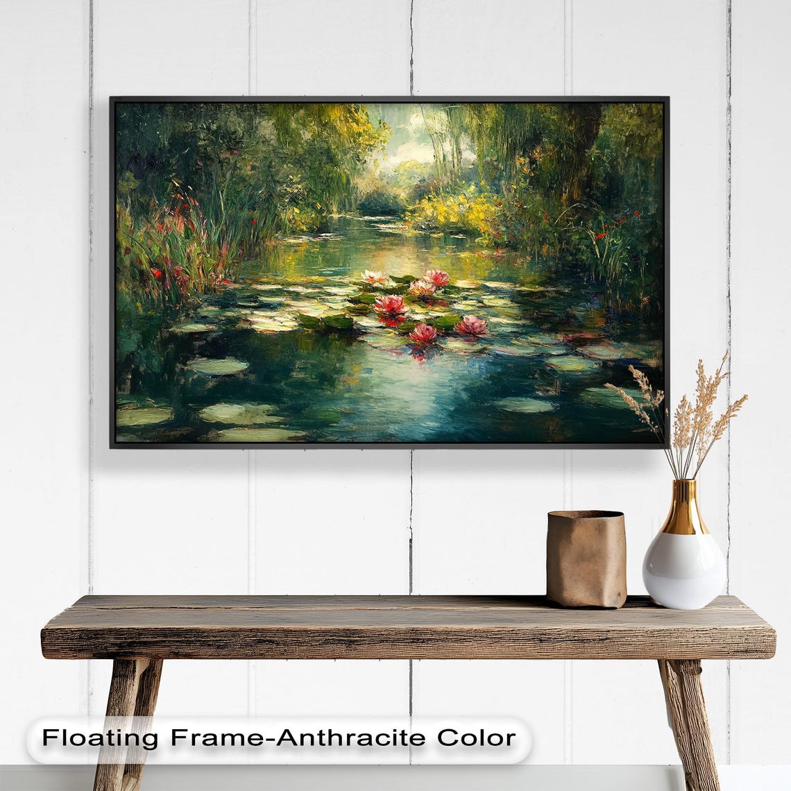 Monet-Inspired Water Lilies, Peaceful Nature Scene