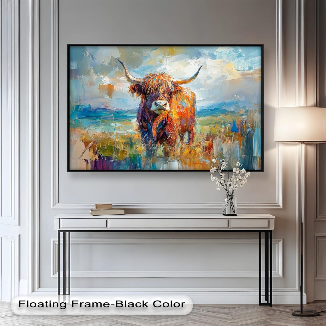 Highland Cow Art Print, Rustic Living Room Decor - Image 5