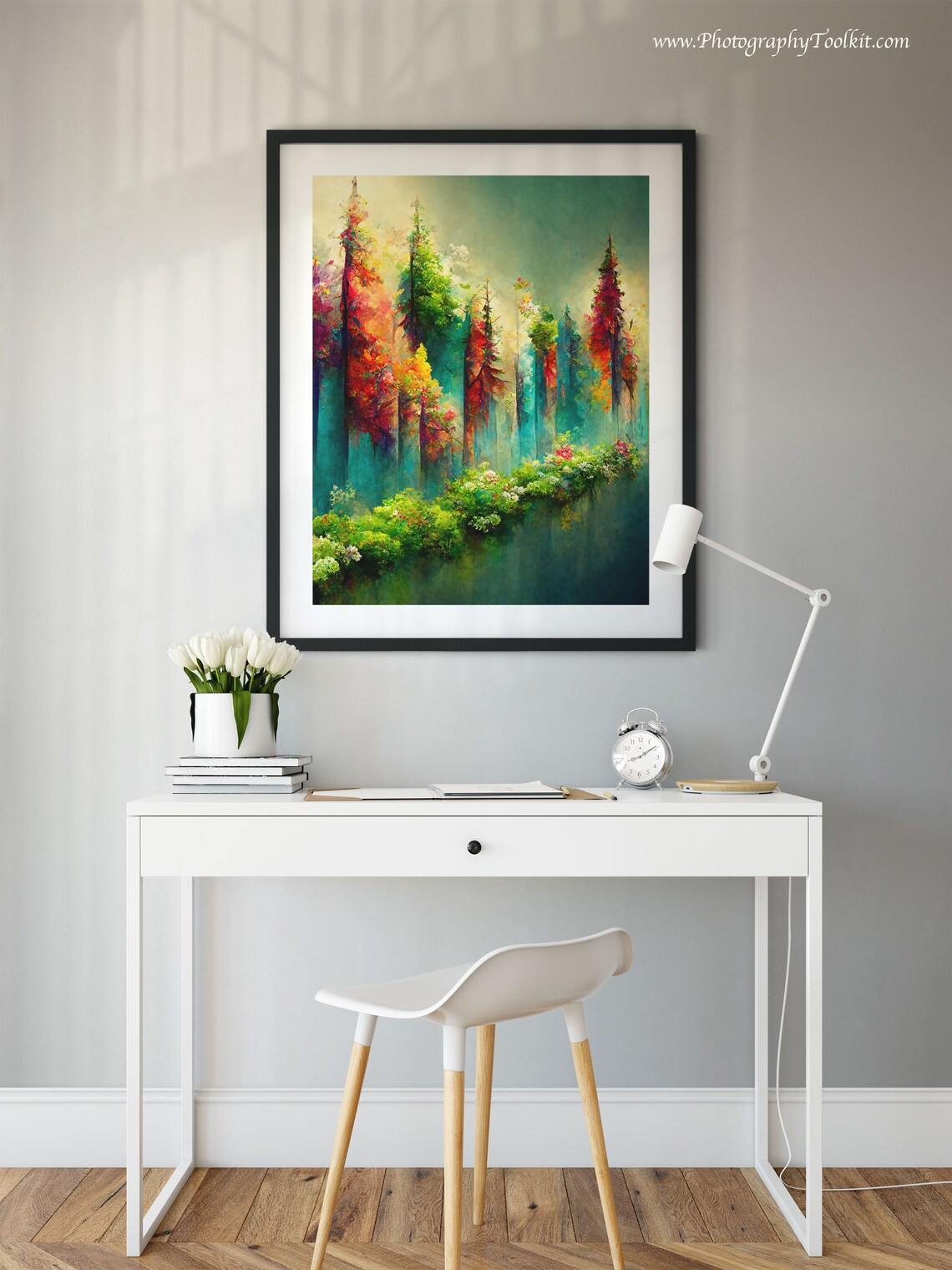Vibrant Spring Landscape Forest Art Print - Image 2