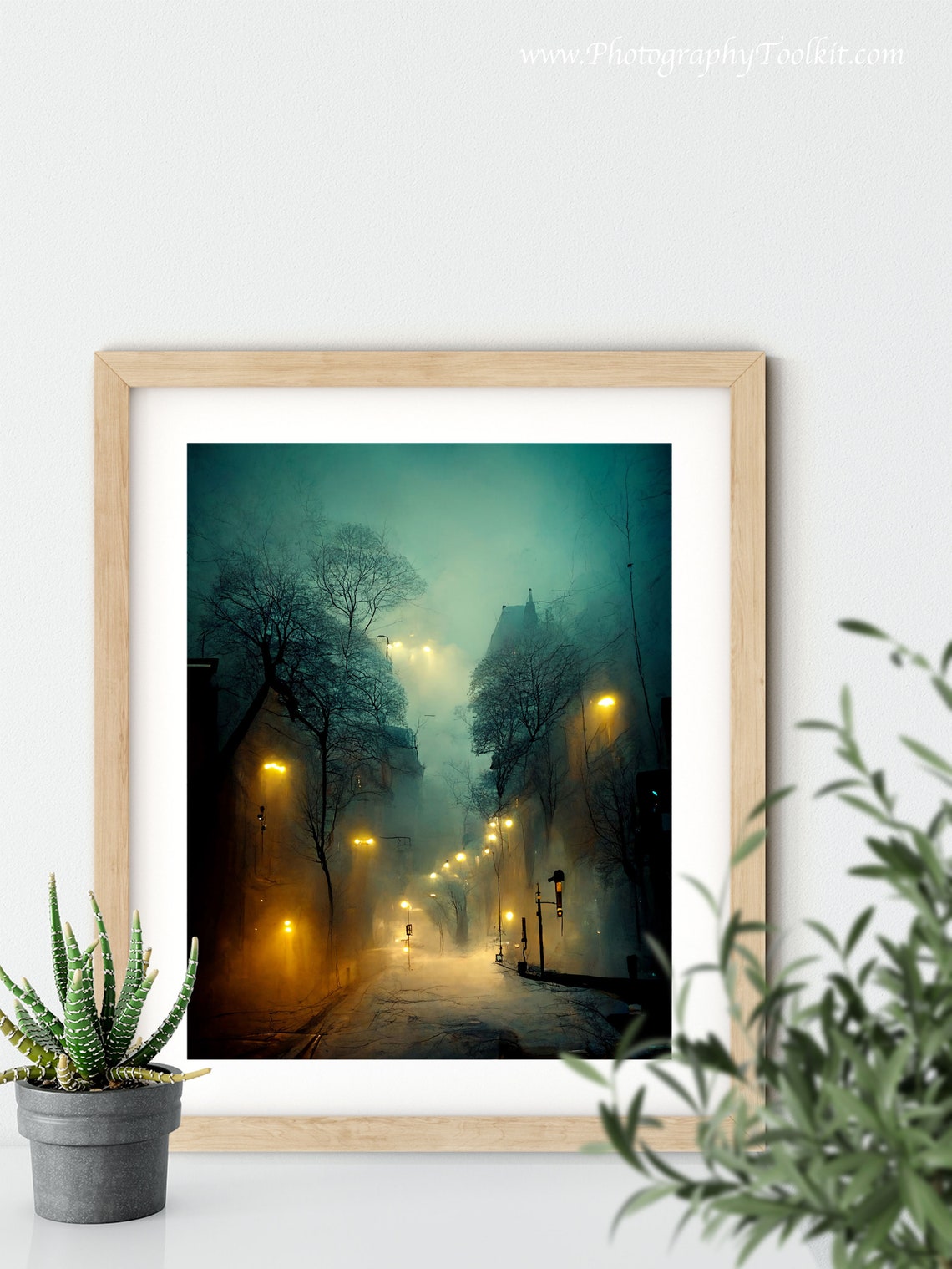 Painting Of A City Street At Night Wall Art Instant Art Print People Art Winter Painting - Image 5