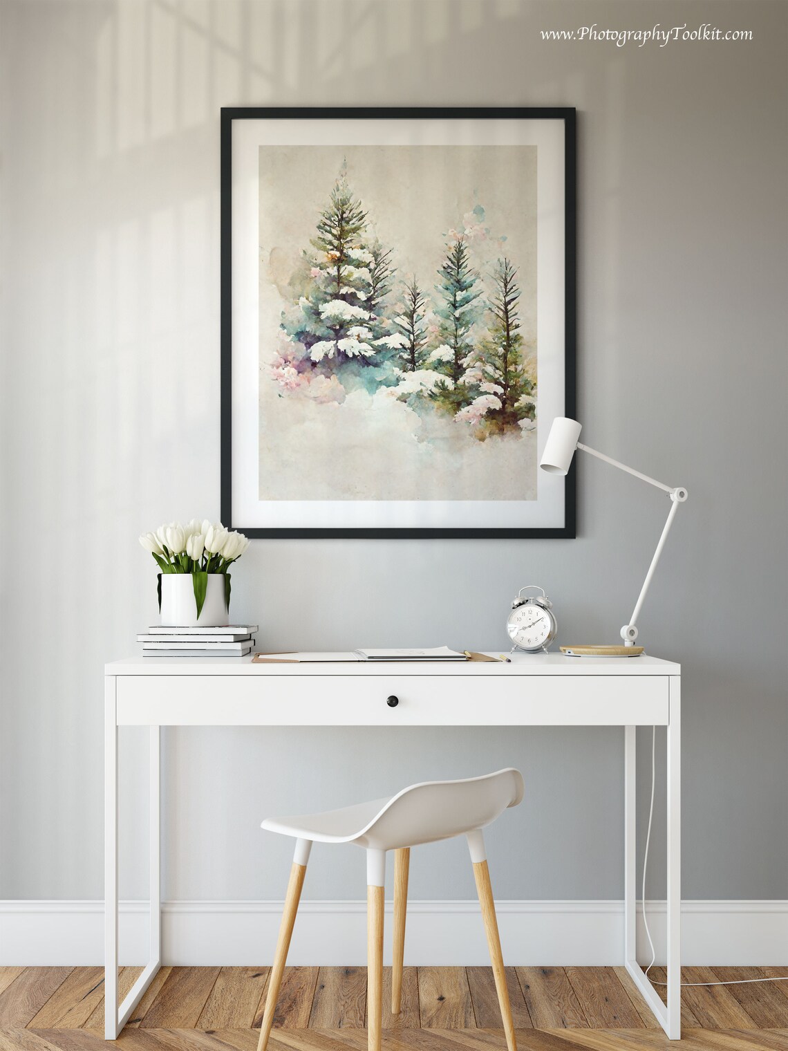 Pine Tree Print, Winter Landscape Art Print - Image 2