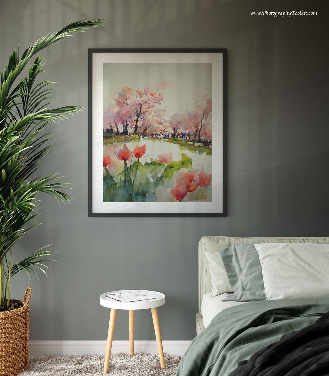Tulip Field Print Flower Field Print Landscape Art Print Landscape Painting Purple Field Print Vintage Flower Field Tulip Art Print - Image 3