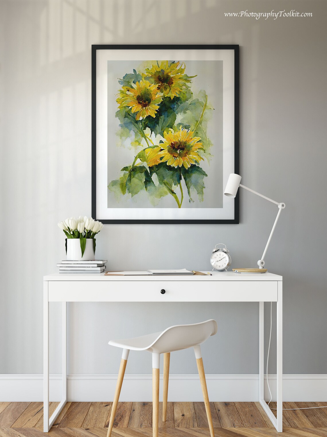 Sunflower Botanical Watercolor Flower Poster - Image 4