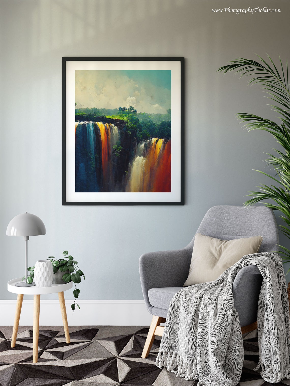 Kaieteur Falls Towering Jungle Waterfall Sunset Glow Landscape Print - Image 6
