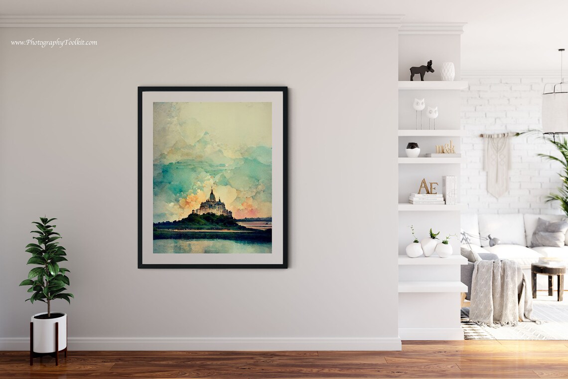 Mont Saint Michel Travel Poster, France Landscape - Image 4