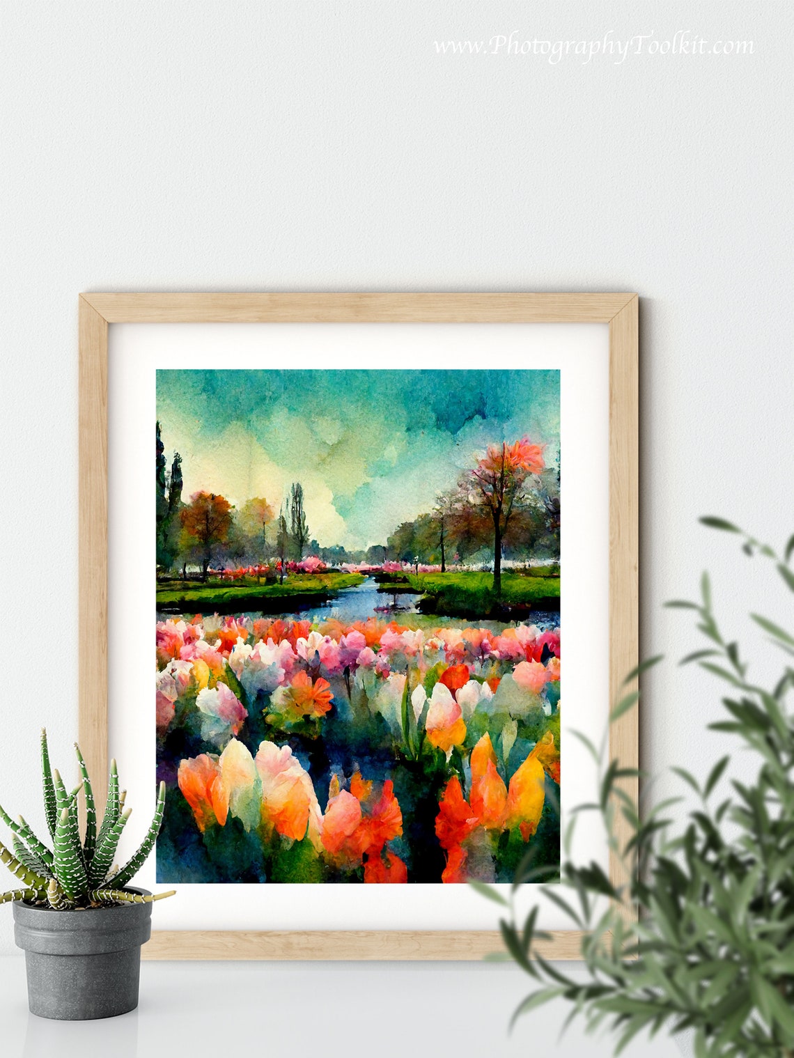 Keukenhof Tulip Field Print Netherlands Poster Flower Field Art Print Scandinavian Wall Art Countryside Flower Field Flower Field Print - Image 5