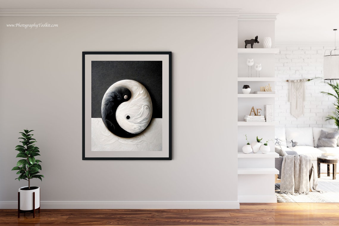 Yin Yang Black White Balance Symbol Minimal Zen Harmony Poster - Image 4