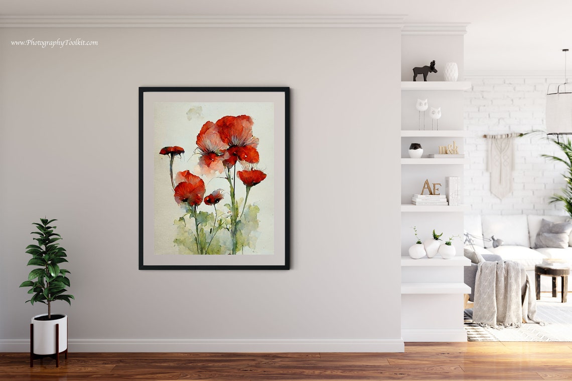 Red Poppies Print Poppy Flowers Art Poppies Watercolor Abstract Poppy Poppy Wall Art Farmhouse Wall Decor Poppy Painting Red Flowers - Image 4