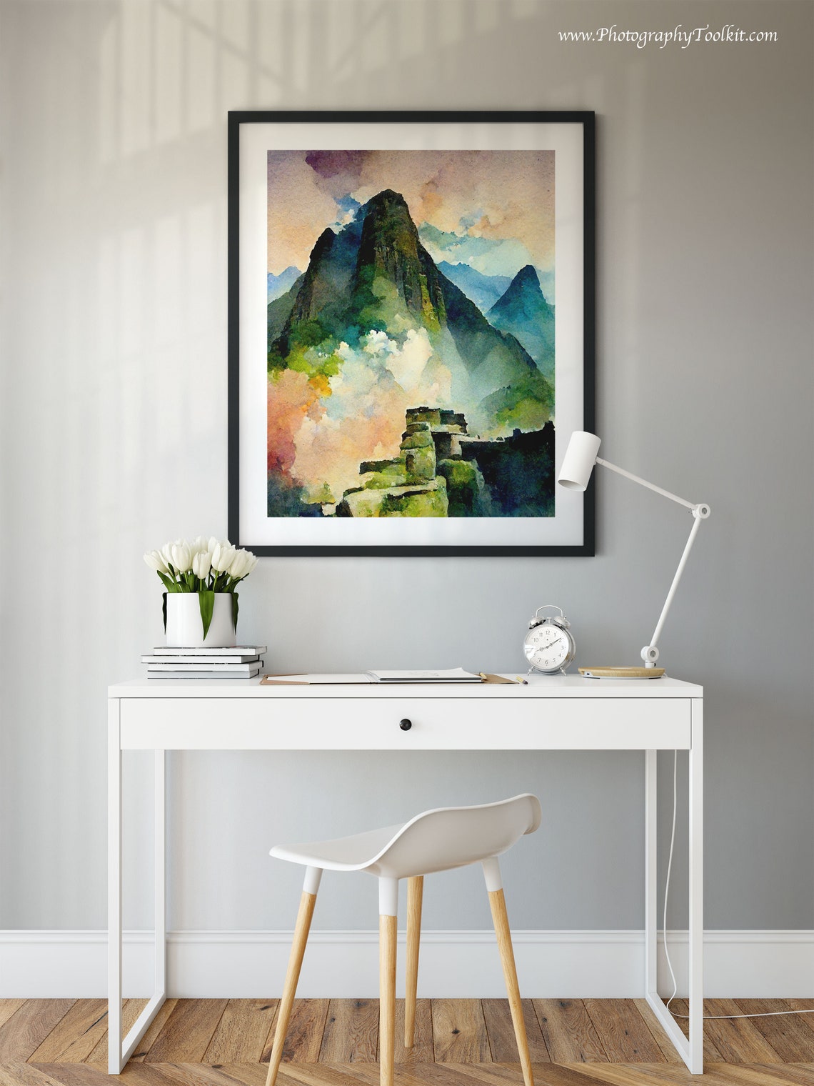Machu Picchu Peru Andes Watercolor Mountain Ruins Travel Poster - Image 2