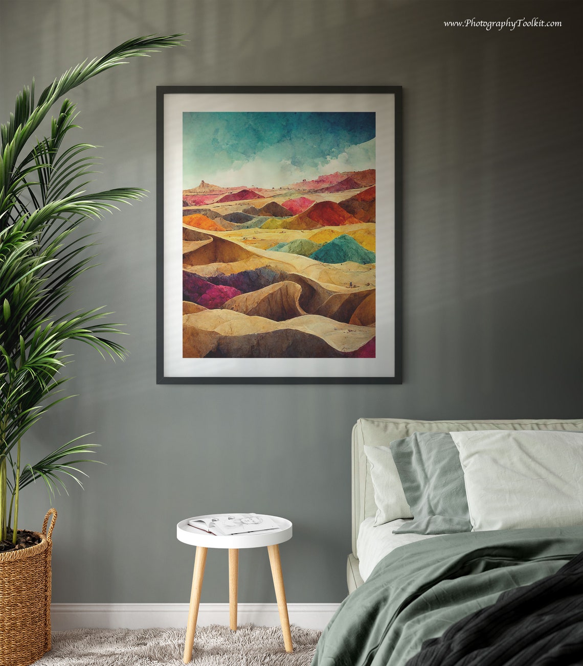 Painted Desert Colorful Badlands Hills Scenic Watercolor Poster - Image 3