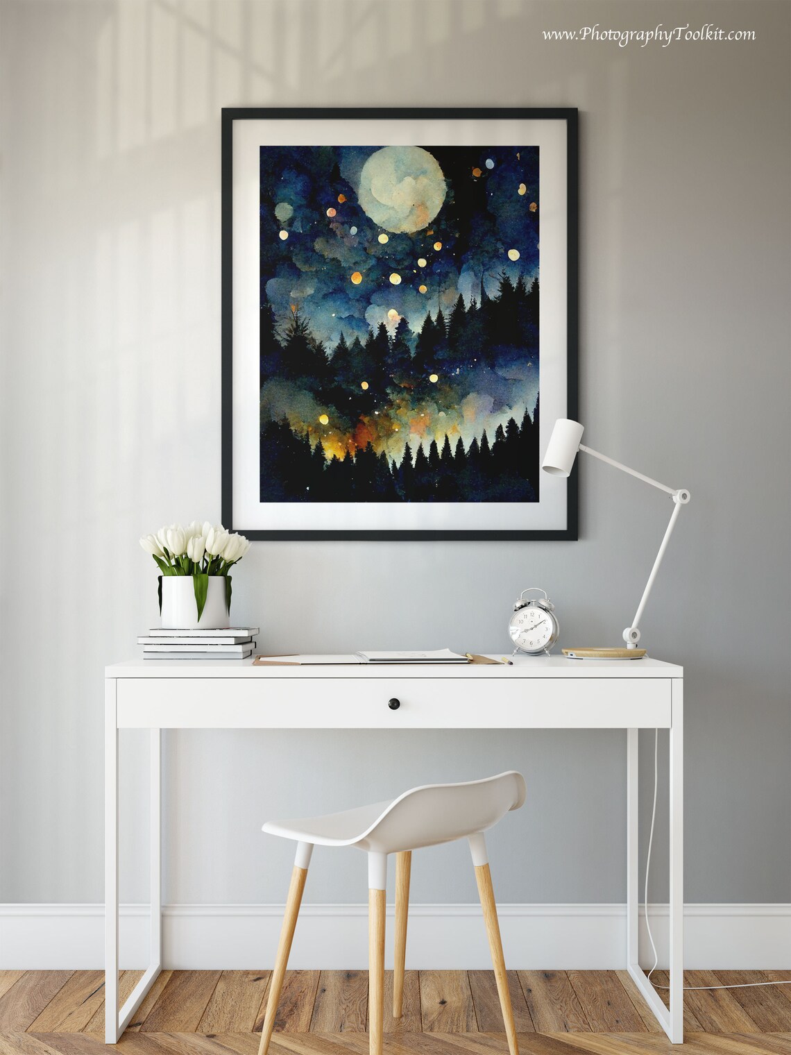 Starry Night Star Patterns Art Print, Moon Decor - Image 2