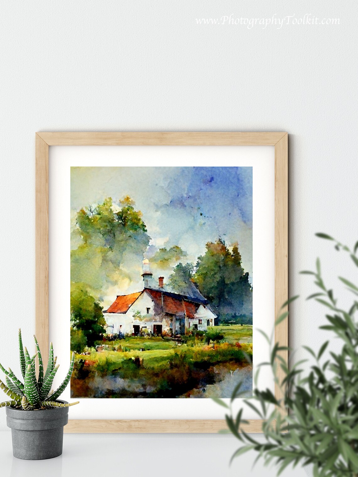 Watercolor Winter Forest Landscape, Pine Tree Print - Image 5