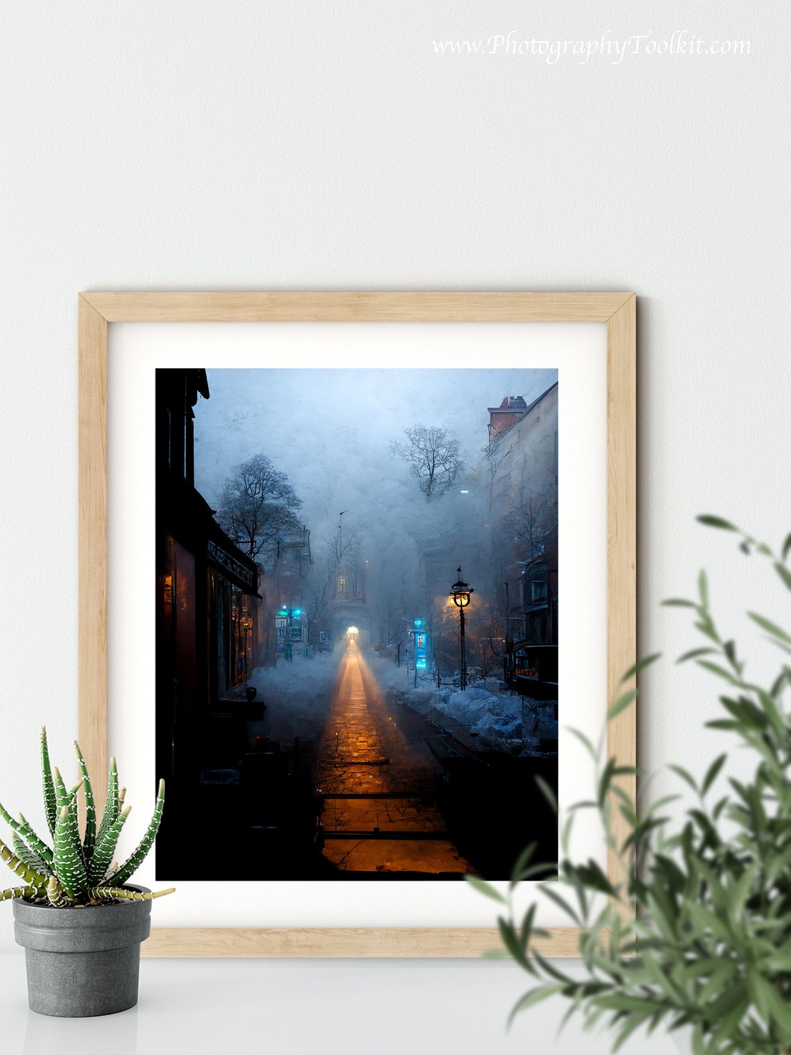 Painting Of A City Street At Night Wall Art Instant Art Print People Art Winter Painting - Image 5