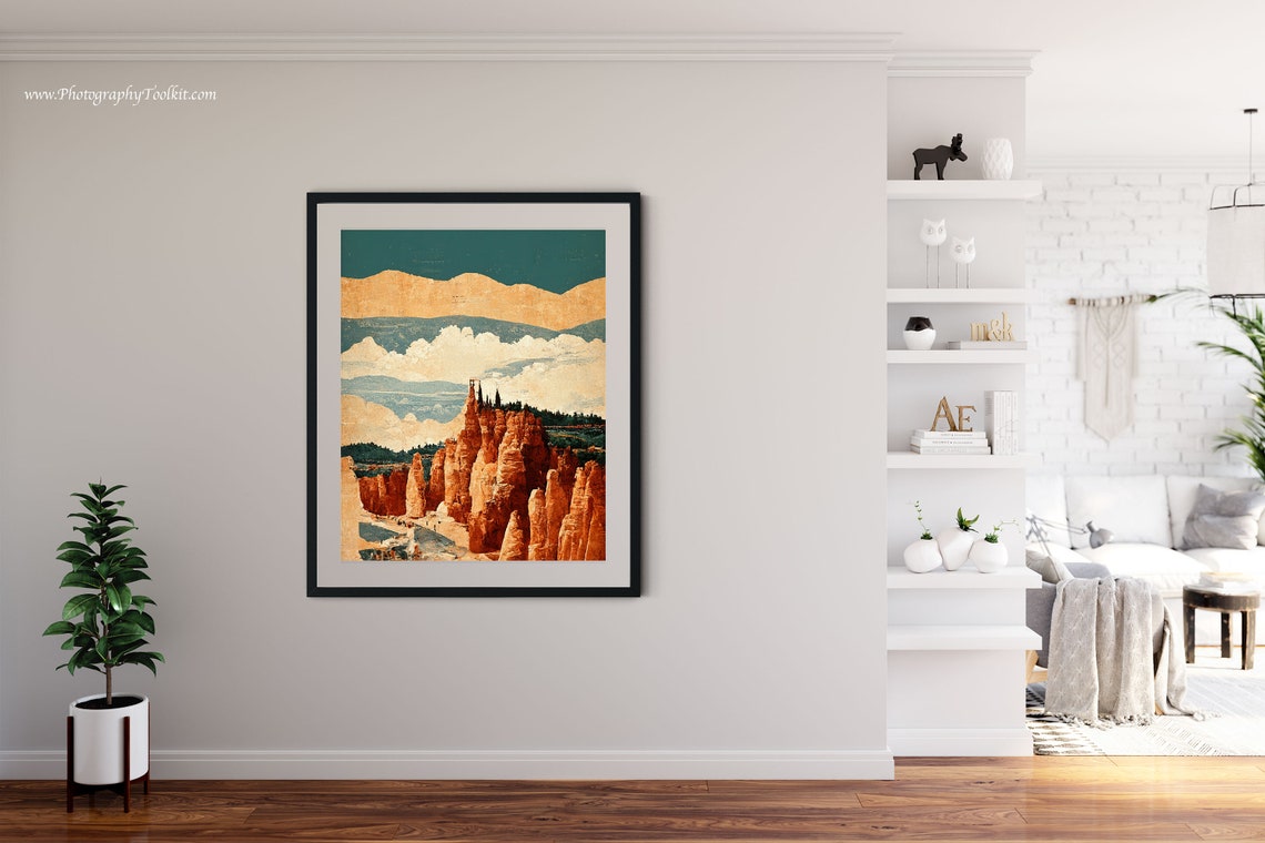Bryce Canyon Utah Hoodoo Amphitheater Vintage Travel Wall Art - Image 4