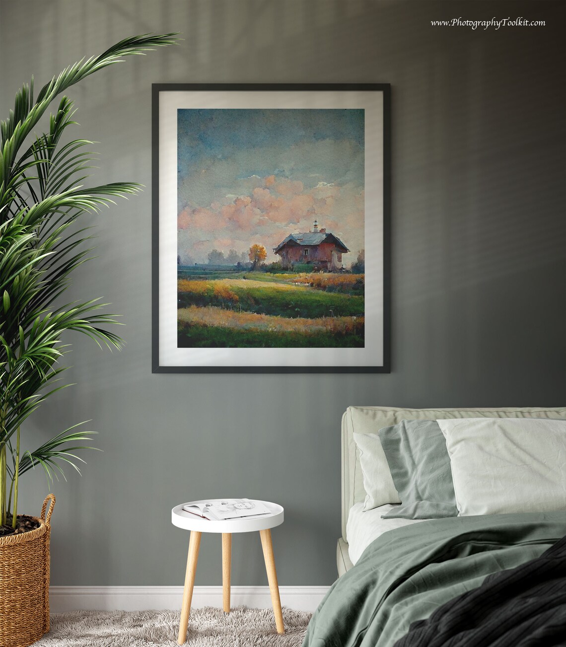 Country Landscape Painting Spring Meadow Art Print - Image 3