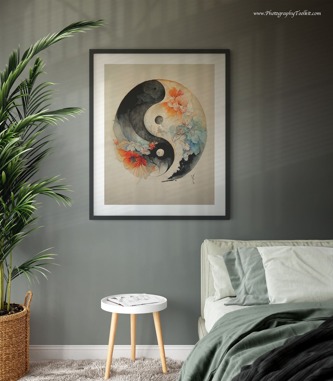 Yin Yang Abstract Boho Zen Wall Art, Taoism Print - Image 3