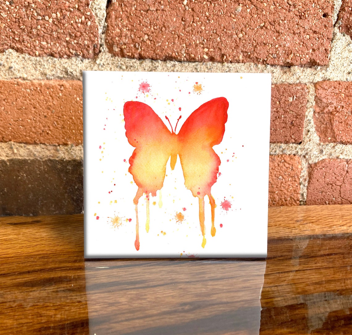 Butterfly Ceramic Tile Butterfly Decorative Tile Butterfly Lover Gift Unique Butterfly Gifts