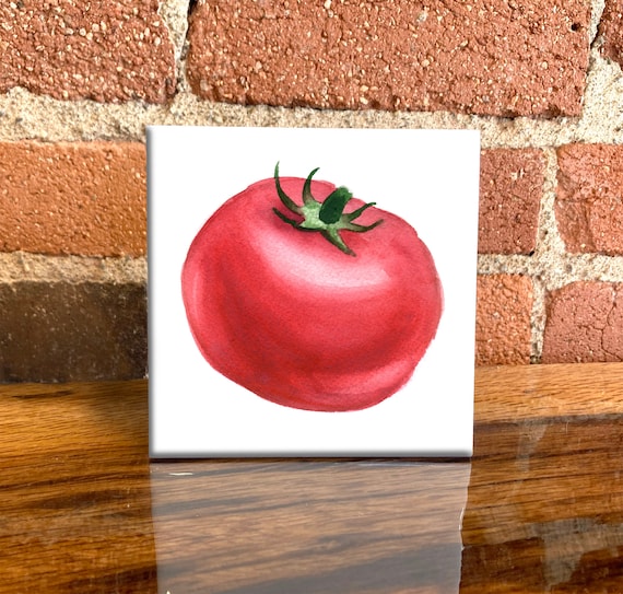 Tomato Ceramic Tile Tomato Decorative Tile Food Lover Gift Unique Food Gifts