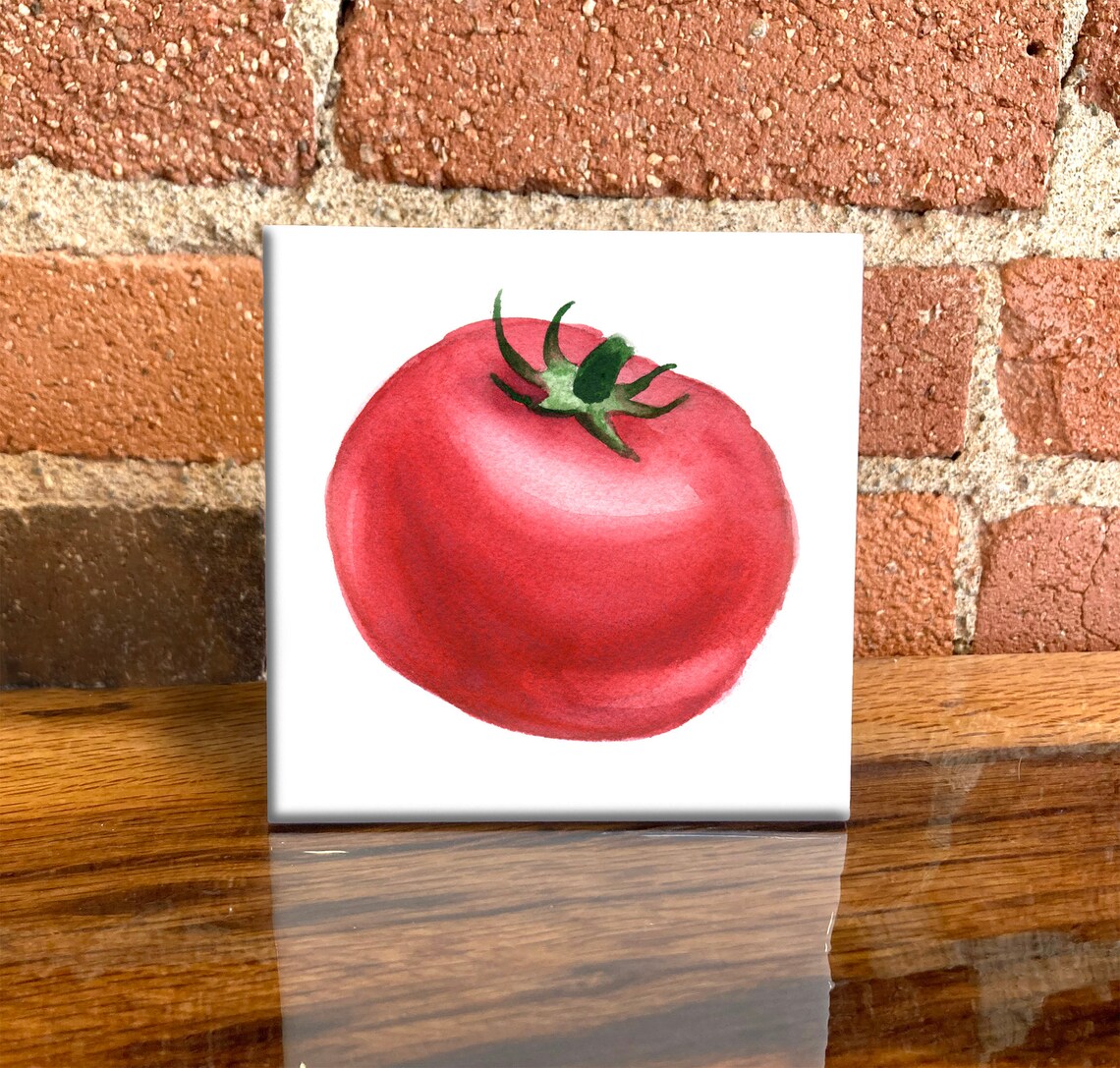 Tomato Ceramic Tile Tomato Decorative Tile Food Lover Gift Unique Food Gifts