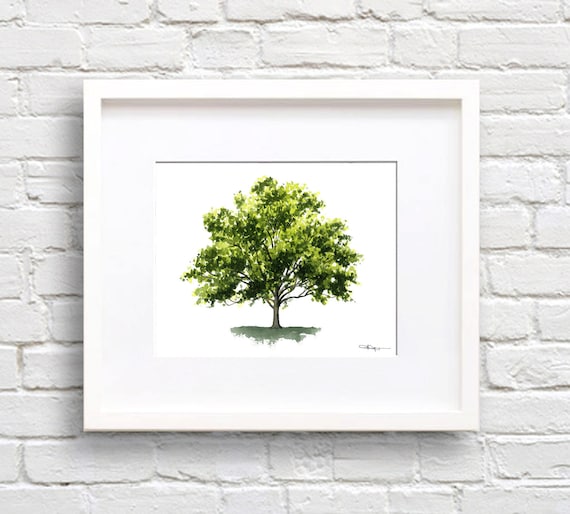 Watercolor Sycamore Tree Art Print, Nature Decor
