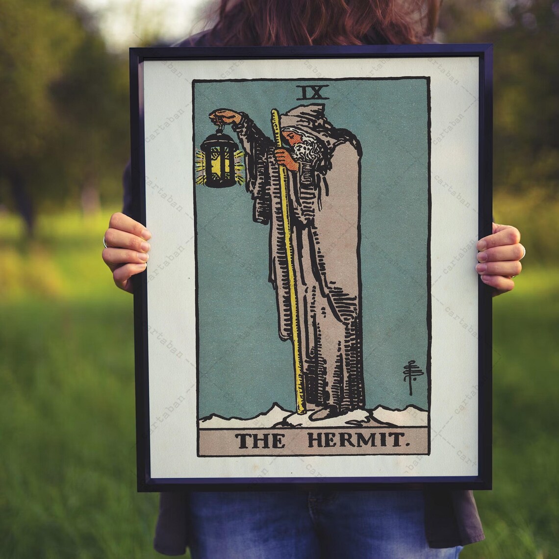 The Hermit Tarot Card, Rider-Waite-Smith 1909 Art Print - Image 3