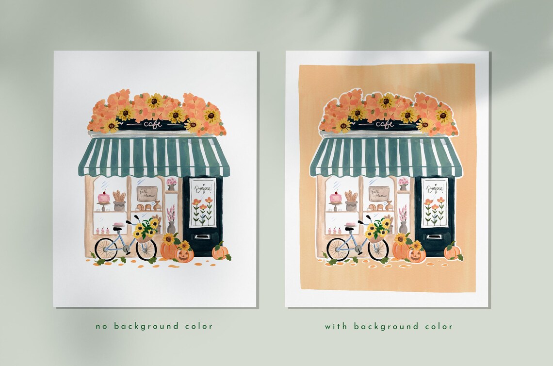 Fall Coffee Shop Print, Cozy Autumn Cafe Decor - Image 3