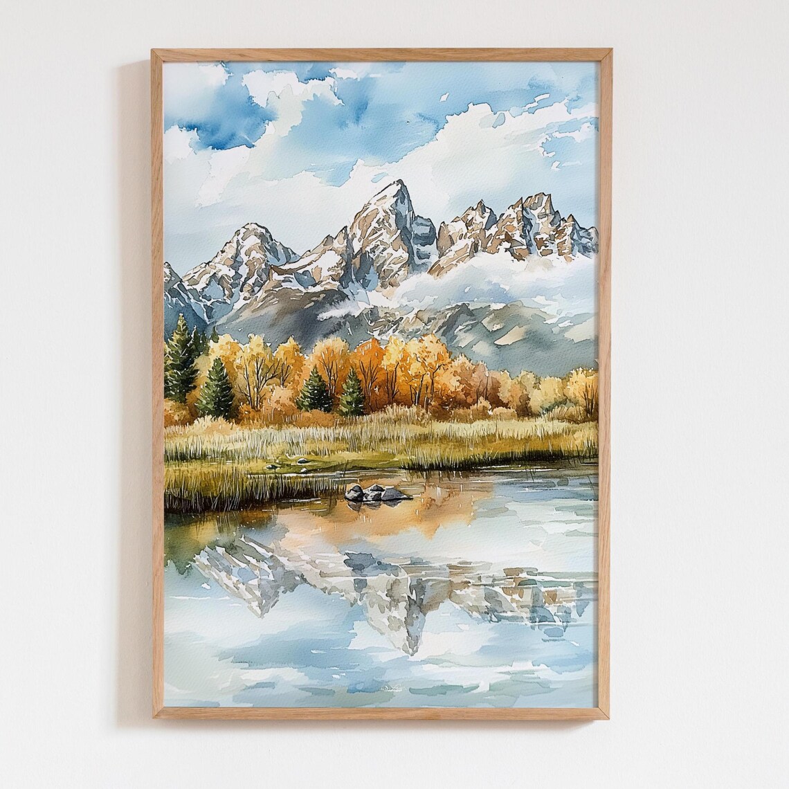 Grand Teton National Park Autumn Mountain Art Print