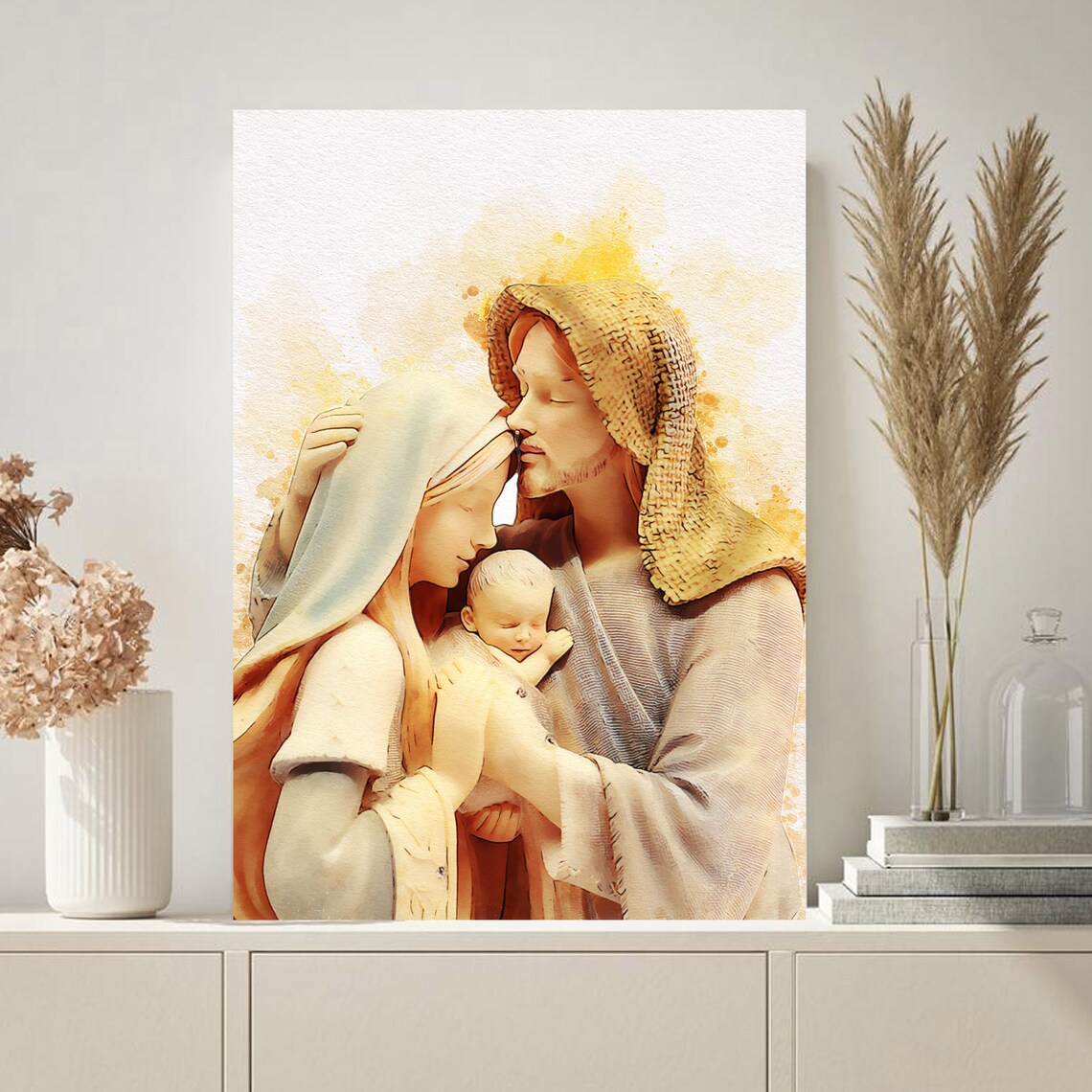 Nativity Holy Family Art Print, Christmas Decor