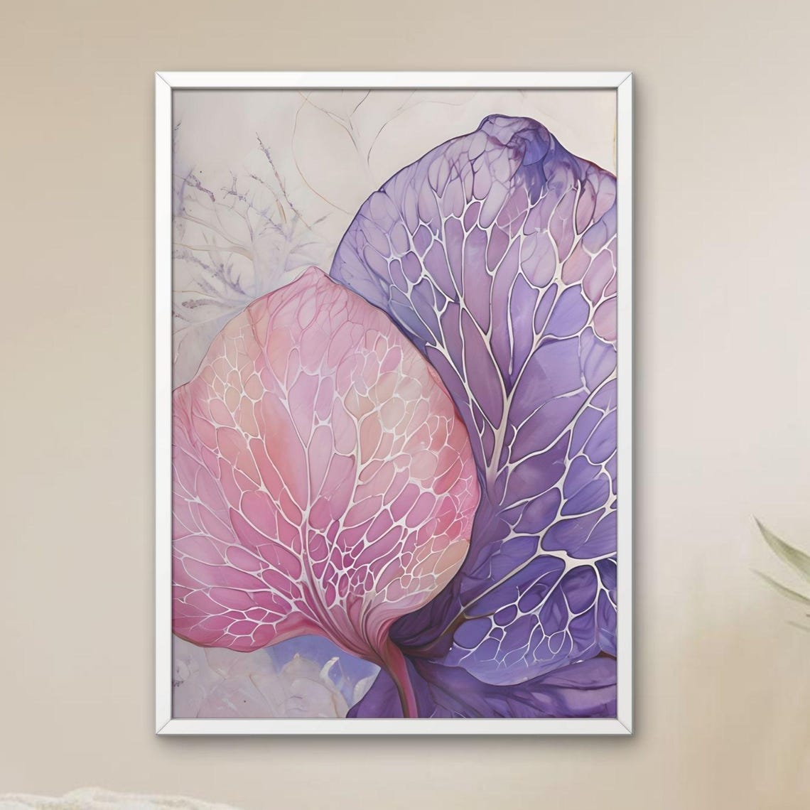 Pink Purple Translucent Petals Abstract Floral Botanical Wall Poster