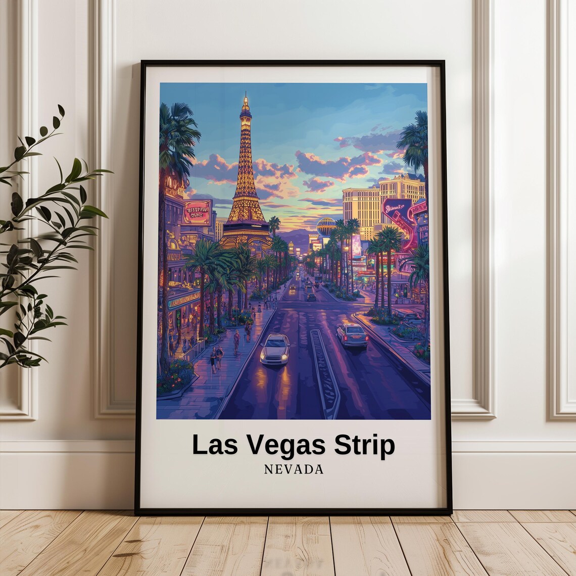 Las Vegas Strip Travel Poster, Wedding Gift