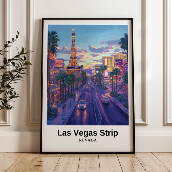 Las Vegas Strip Travel Poster, Wedding Gift