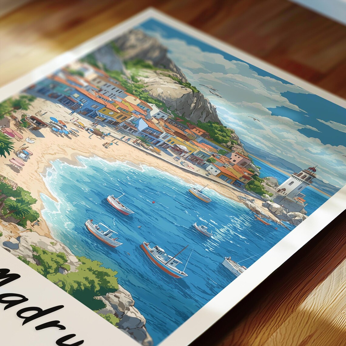 Puerto Madryn Argentina Beach Lighthouse Coastal Travel Poster - Image 2