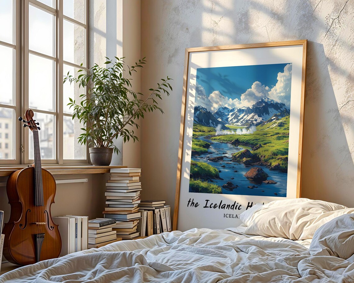 The Icelandic Highlands, Minimalist Iceland Travel Poster - Image 3