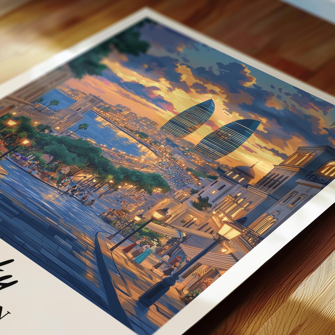 Baku Travel Poster, Azerbaijan Wedding Gift - Image 2