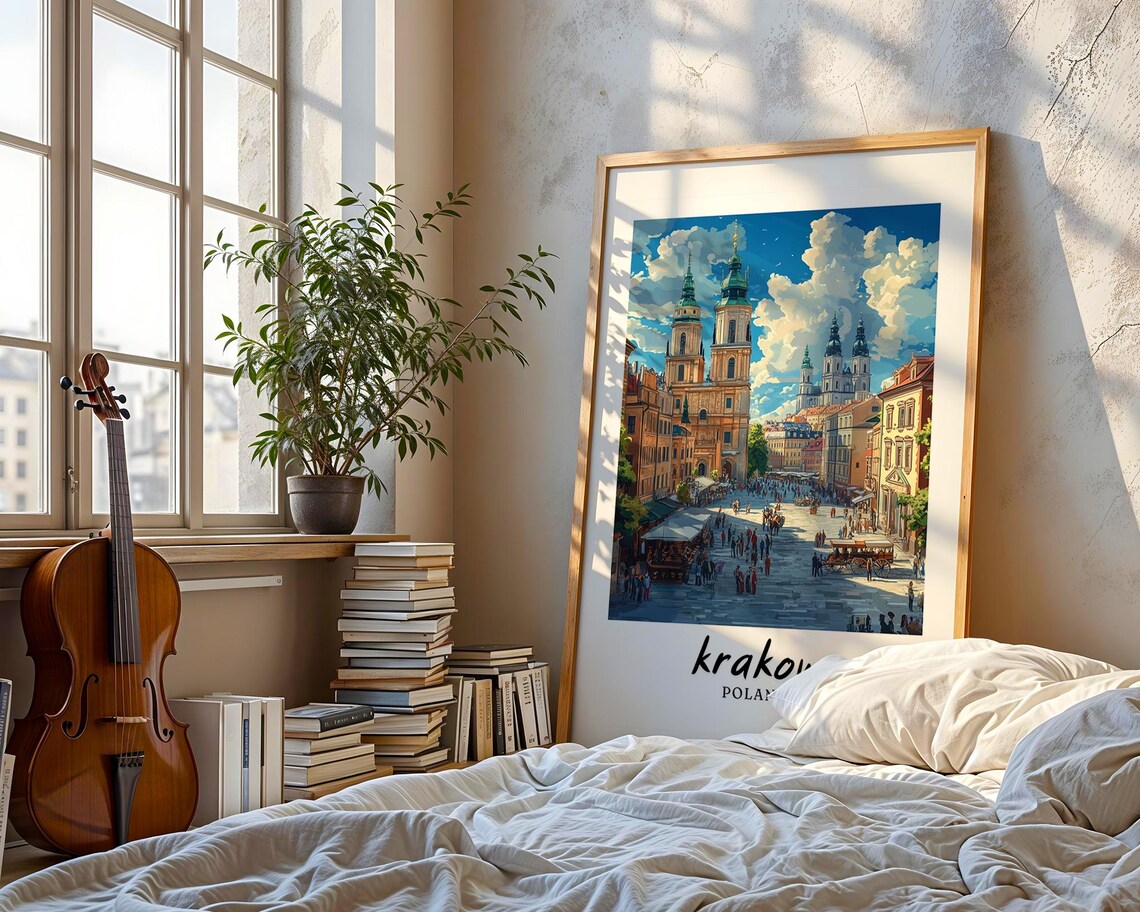 Krakow Travel Poster, Poland Wedding Gift - Image 3